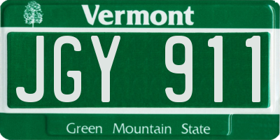 VT license plate JGY911