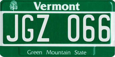 VT license plate JGZ066
