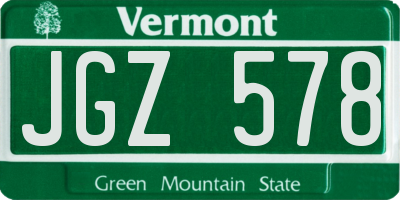 VT license plate JGZ578