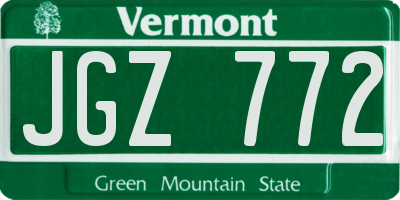 VT license plate JGZ772