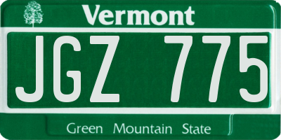 VT license plate JGZ775