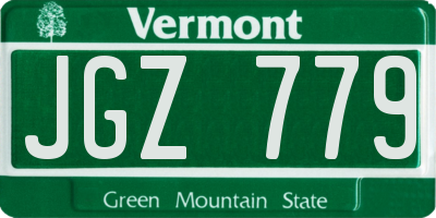 VT license plate JGZ779