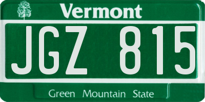 VT license plate JGZ815