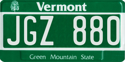VT license plate JGZ880
