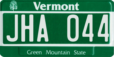 VT license plate JHA044