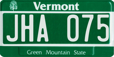 VT license plate JHA075