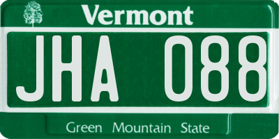 VT license plate JHA088