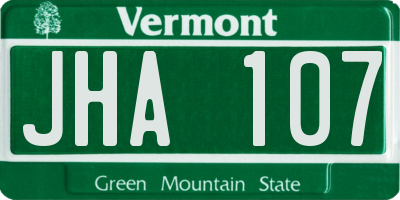 VT license plate JHA107