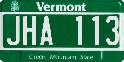 VT license plate JHA113