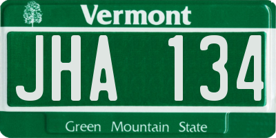 VT license plate JHA134