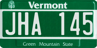 VT license plate JHA145