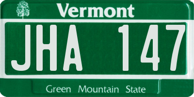 VT license plate JHA147