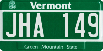 VT license plate JHA149
