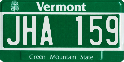 VT license plate JHA159