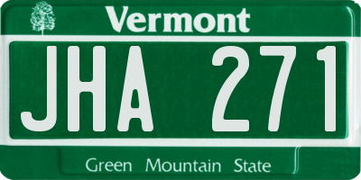 VT license plate JHA271