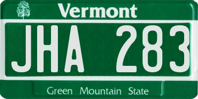 VT license plate JHA283