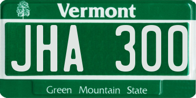 VT license plate JHA300