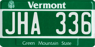 VT license plate JHA336