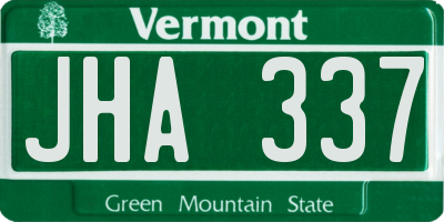 VT license plate JHA337