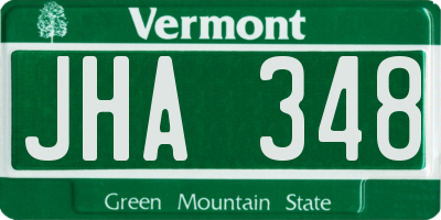 VT license plate JHA348