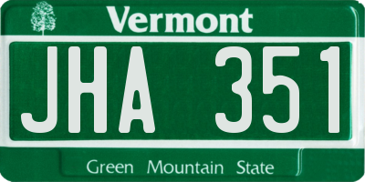VT license plate JHA351