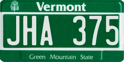 VT license plate JHA375
