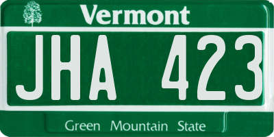 VT license plate JHA423