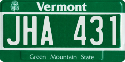 VT license plate JHA431