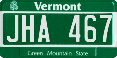VT license plate JHA467