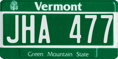 VT license plate JHA477