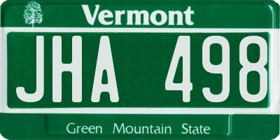 VT license plate JHA498