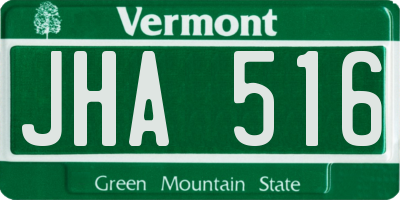 VT license plate JHA516