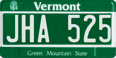 VT license plate JHA525