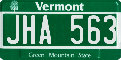 VT license plate JHA563