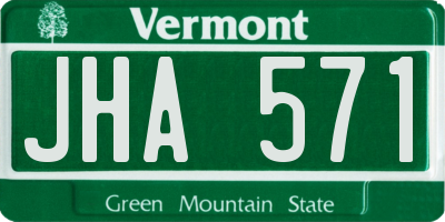 VT license plate JHA571