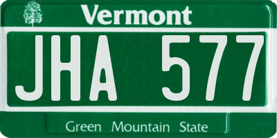 VT license plate JHA577