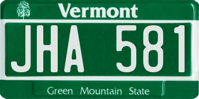 VT license plate JHA581