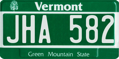 VT license plate JHA582