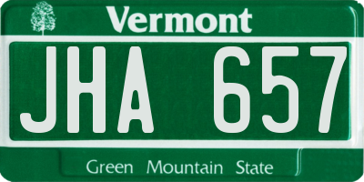 VT license plate JHA657