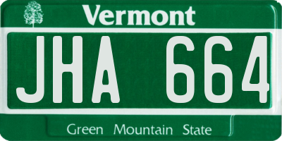 VT license plate JHA664