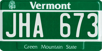 VT license plate JHA673