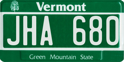 VT license plate JHA680