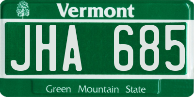 VT license plate JHA685