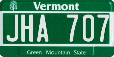 VT license plate JHA707