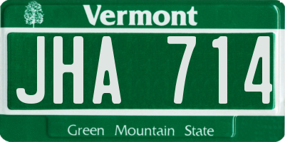 VT license plate JHA714