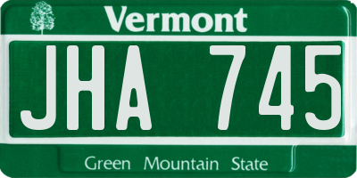 VT license plate JHA745