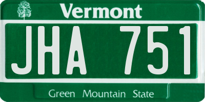 VT license plate JHA751