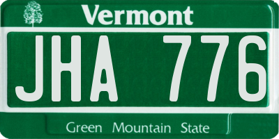 VT license plate JHA776