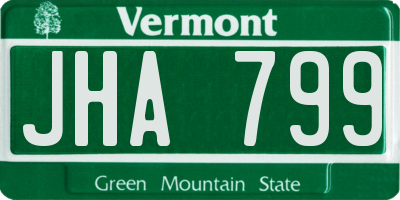 VT license plate JHA799