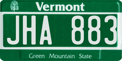 VT license plate JHA883